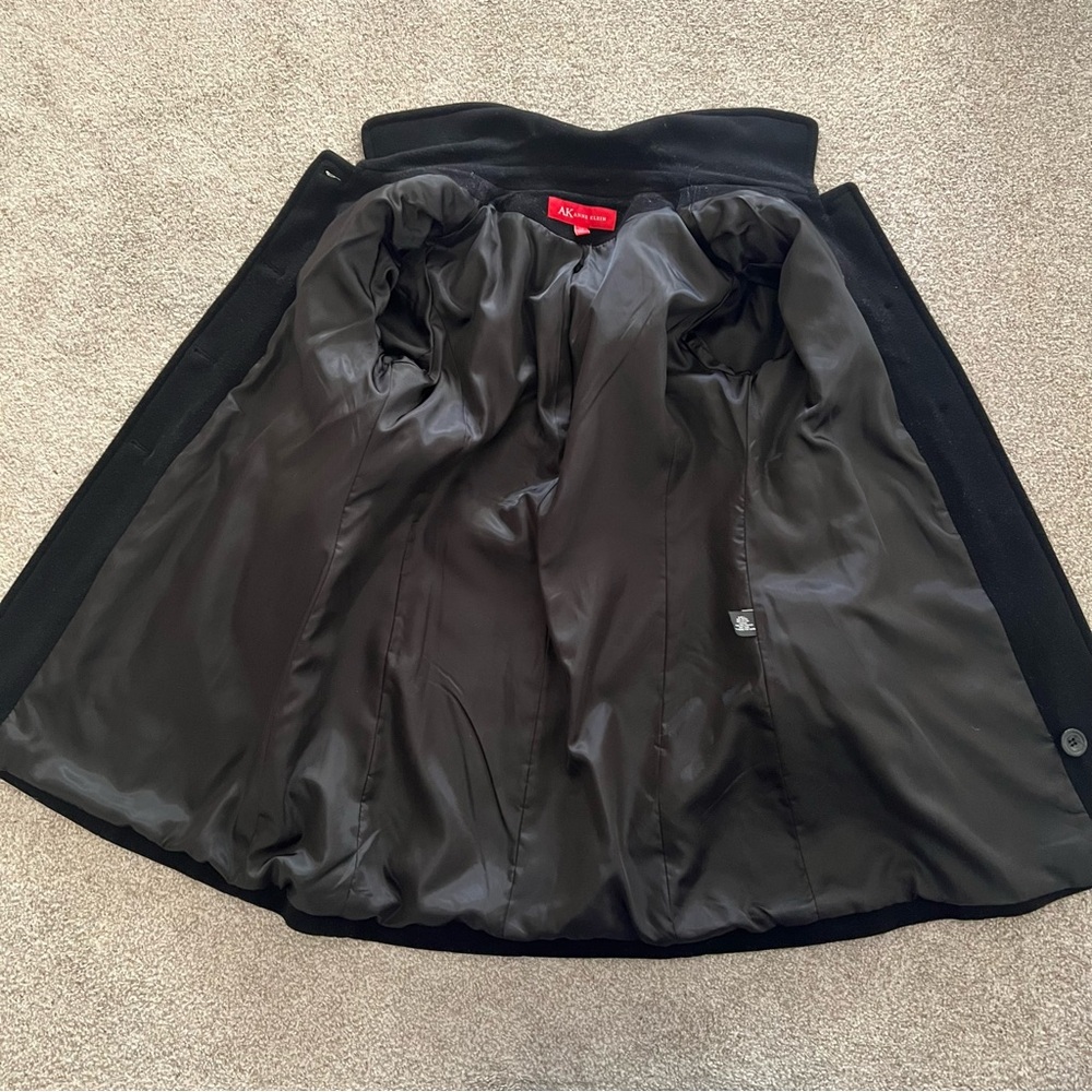 NWOT Anne Klein Black Wool Mid Length Coat - Picture 8 of 13